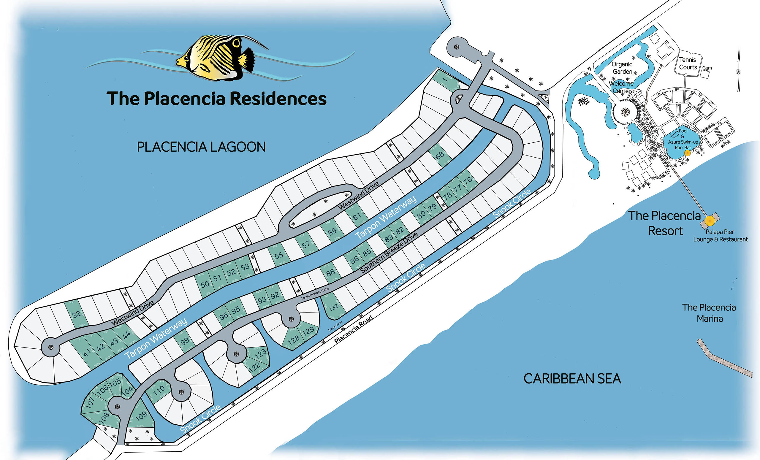 The Placencia Residences - Luxury Waterfront Lots available in our Gated Boating Community